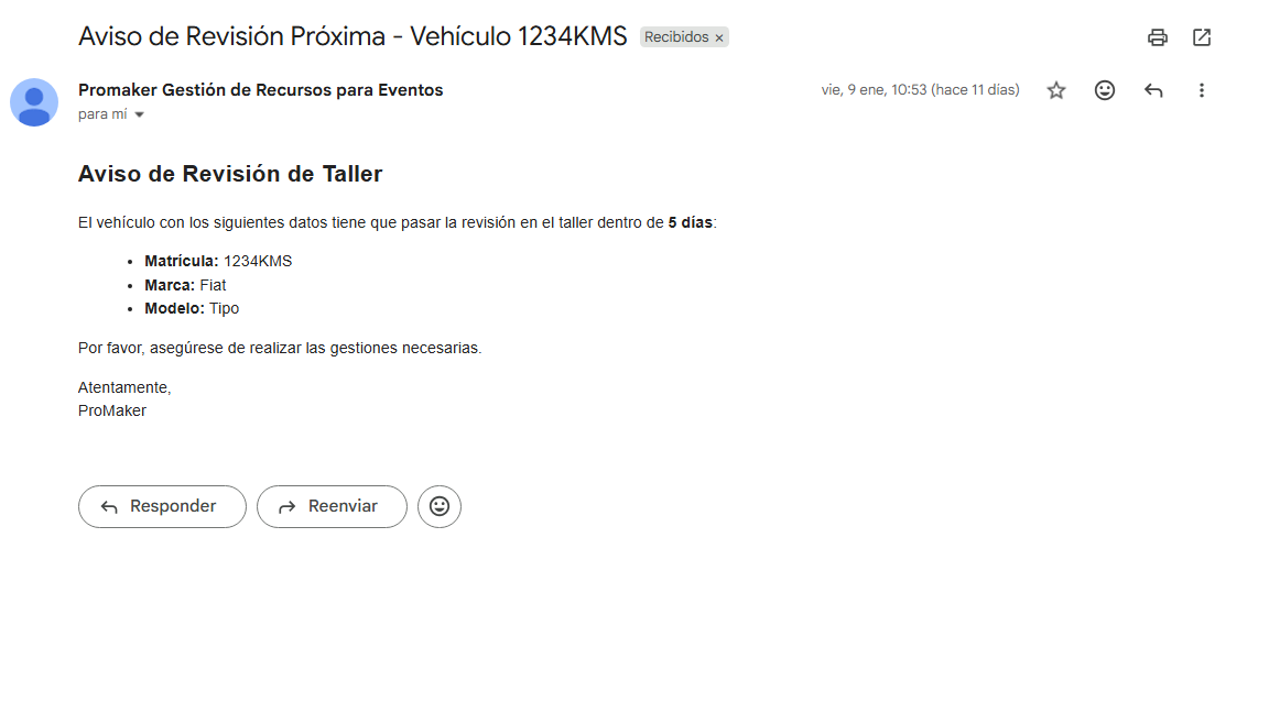 Alerta ITV o Revisión