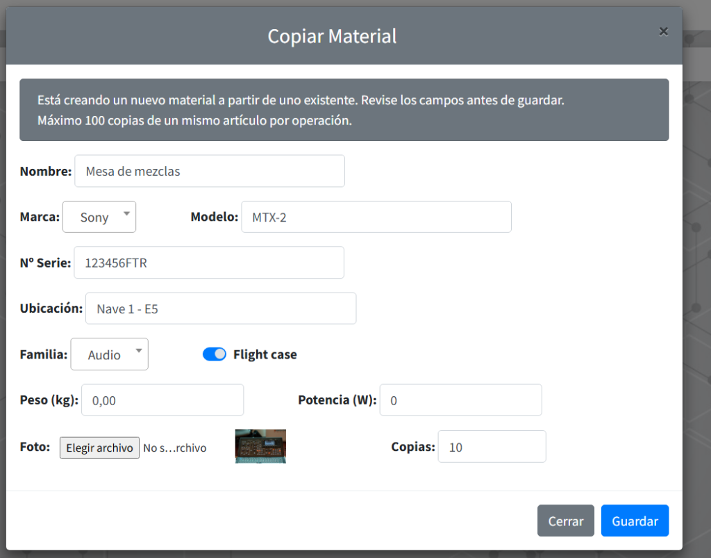 Gestión de Materiales y Copiado